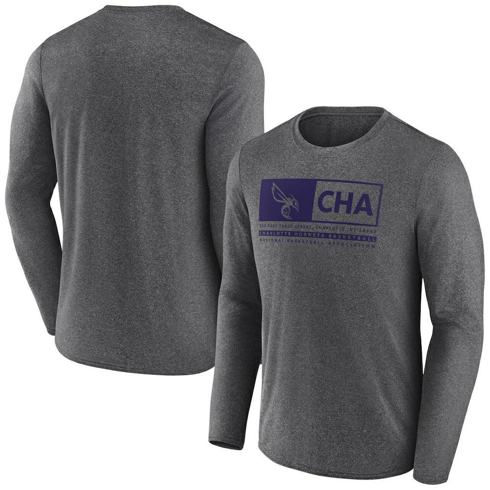 Fanatics - Charlotte Hornets Three-Point Play T-Shirt - Heather Charcoal