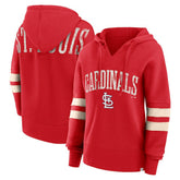 St. Louis Cardinals Fanatics Women's Bold Move Notch Neck High Hip Hoodie Lifestyle