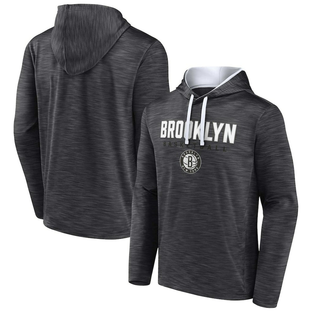 Fanatics - Brooklyn Nets Fast Break Pullover Hoodie - Heather Charcoal