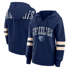 Fanatics - Memphis Grizzlies Women's Bold Move Dolman V-Neck High Hip Hoodie - Navy