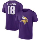 Justin Jefferson Minnesota Vikings Icon Player Name & Number T-Shirt Purple - NFL