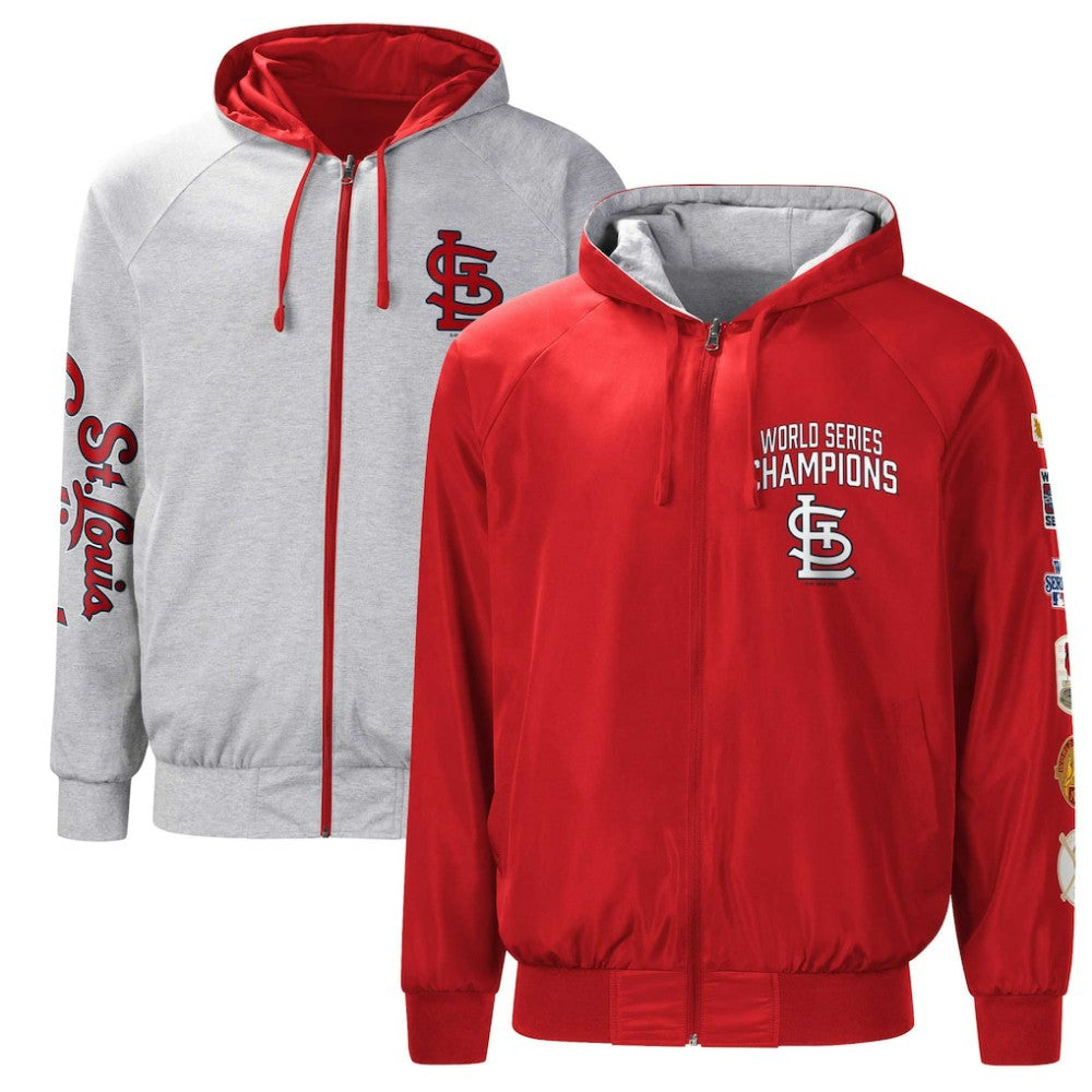St. Louis Cardinals G-III Sports by Carl Banks Southpaw Reversible Raglan Hoodie Full-Zip Jacket On Sale