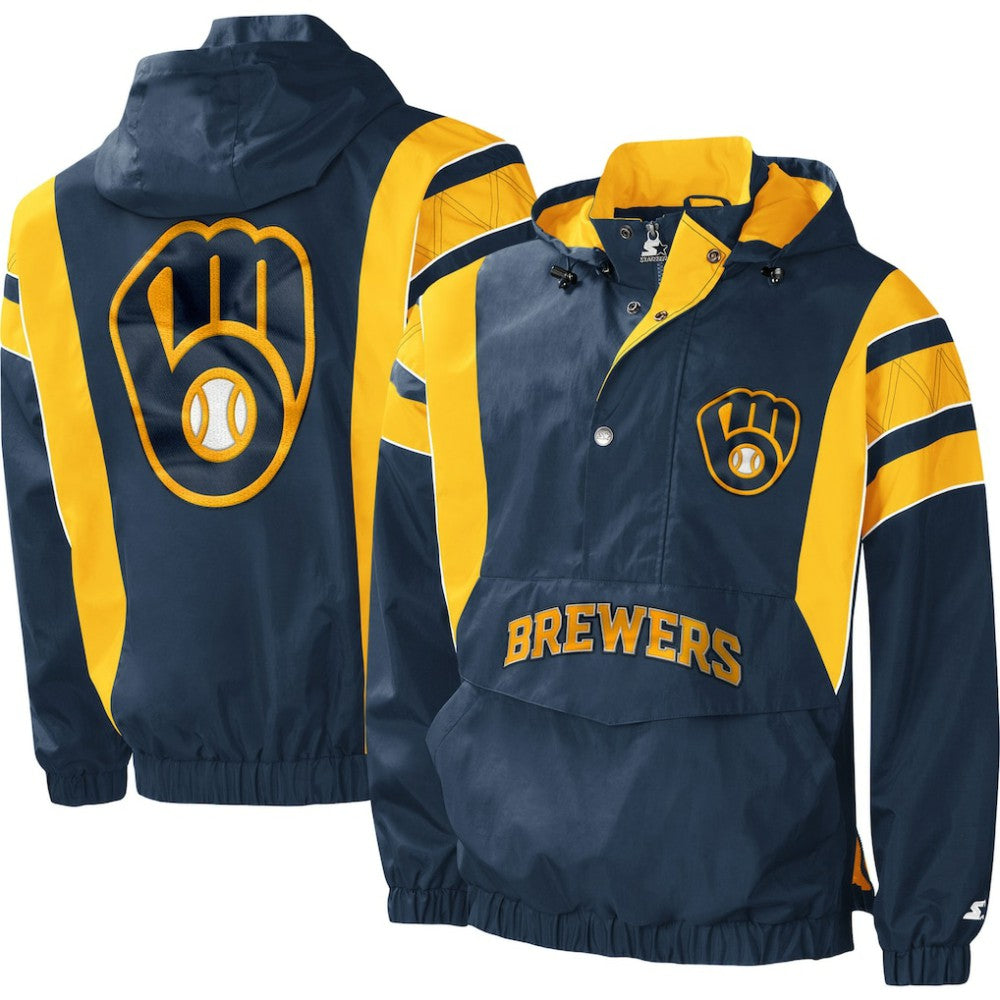 Milwaukee Brewers Starter Impact Hoodie Half-Zip Jacket Near Me