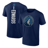 NBA - Anthony Edwards Minnesota Timberwolves Playmaker Team Name & Number T-Shirt - Navy