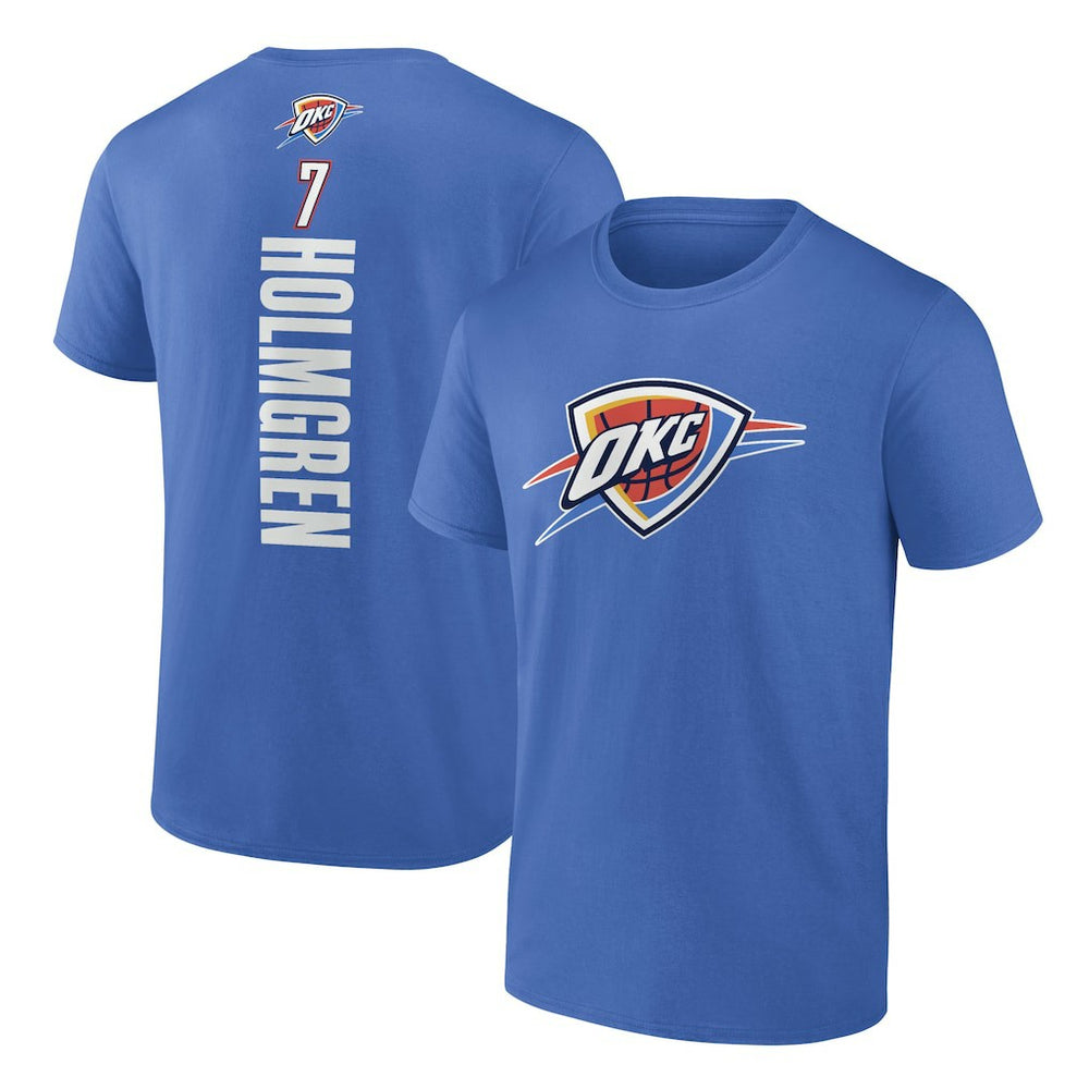 NBA - Chet Holmgren Oklahoma City Thunder Playmaker Team Name & Number T-Shirt - Blue
