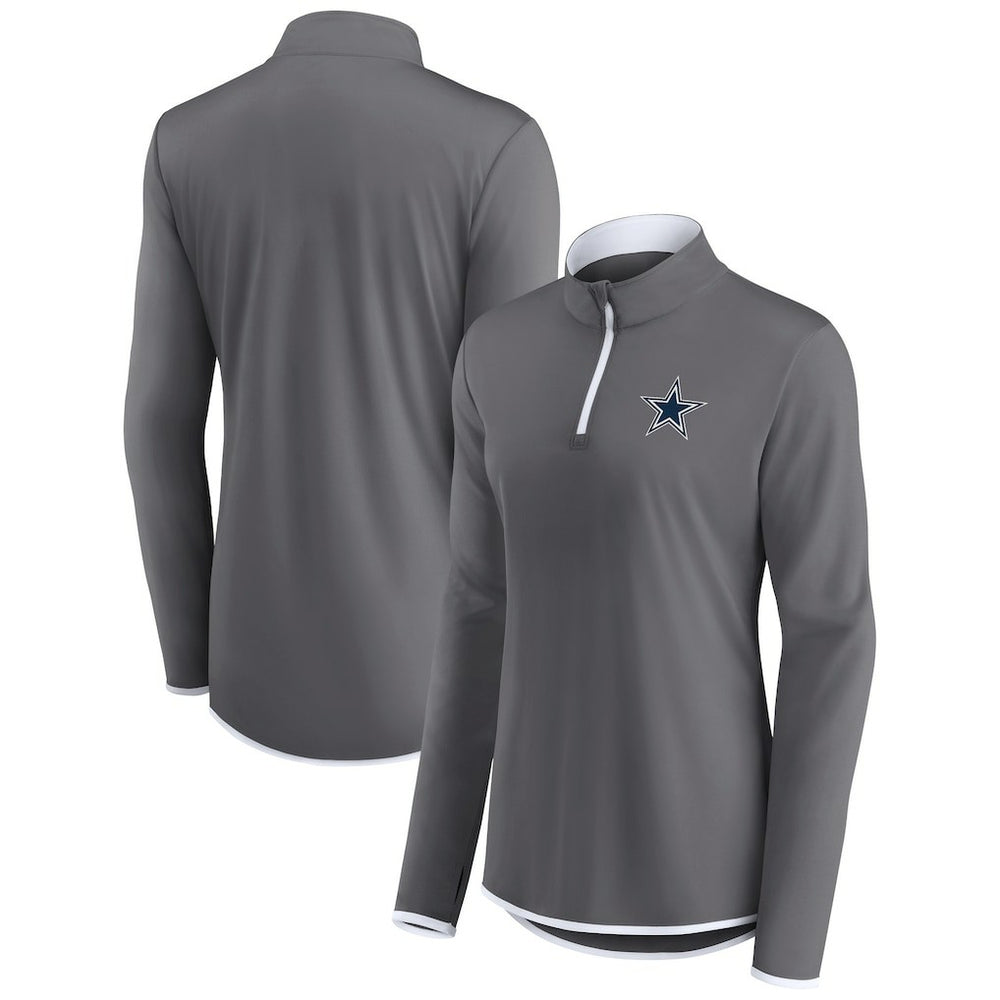 Dallas Cowboys Women's Corner Long Sleeve 1/4 Zip Top Gray - Fanatics