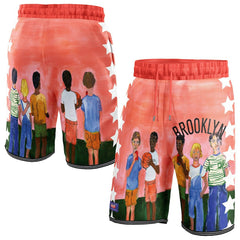 Fanatics - Brooklyn Nets NBA & KidSuper Studios Unisex Hometown Shorts - Black