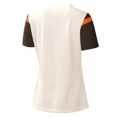 Cleveland Browns Starter Women's Kick Start V-Neck T-Shirt Cream - NFL