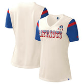 New England Patriots Starter Women's Kick Start V-Neck T-Shirt Cream - NFL