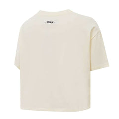 NBA - Brooklyn Nets Pro Standard Women's Retro Classic Cropped Boxy T-Shirt - Cream