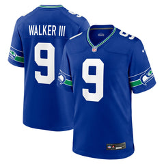 Kenneth Walker III Seattle Seahawks Throwback Player Game Jersey Royal - Nike