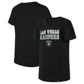 Las Vegas Raiders New Era Girls Youth Reverse Sequin V-Neck T-Shirt Black - NFL