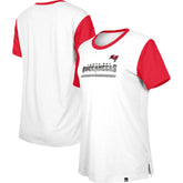 Tampa Bay Buccaneers New Era Women's Third Down Colorblock T-Shirt White/Red - NFL