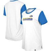 Los Angeles Rams New Era Women's Third Down Colorblock T-Shirt White/Royal - NFL