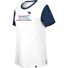 Tennessee Titans New Era Women's Third Down Colorblock T-Shirt White/Navy - NFL