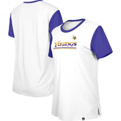 Minnesota Vikings New Era Women's Third Down Colorblock T-Shirt White/Purple - NFL