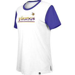Minnesota Vikings New Era Women's Third Down Colorblock T-Shirt White/Purple - NFL