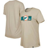Miami Dolphins New Era Women's Third Down Historic T-Shirt Tan - NFL