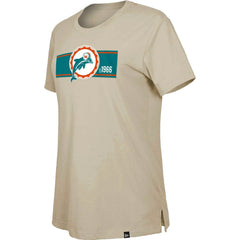 Miami Dolphins New Era Women's Third Down Historic T-Shirt Tan - NFL