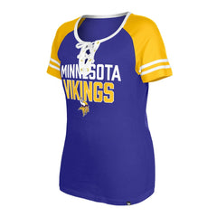 Minnesota Vikings New Era Women's Raglan Lace-Up T-Shirt Purple - NFL