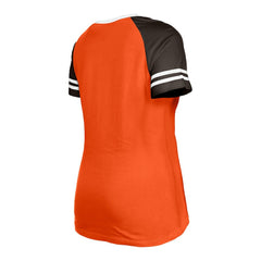 Cleveland Browns New Era Women's Throwback Raglan Lace-Up T-Shirt Orange - NFL