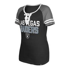 Las Vegas Raiders New Era Women's Raglan Lace-Up T-Shirt Black - NFL