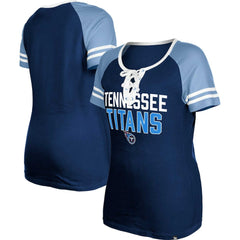 Tennessee Titans New Era Women's Raglan Lace-Up T-Shirt Navy - NFL