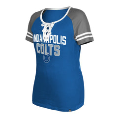 Indianapolis Colts New Era Women's Raglan Lace-Up T-Shirt Royal - NFL