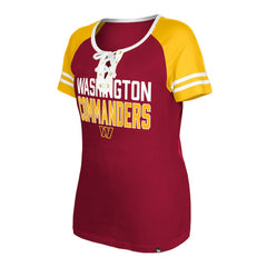 Washington Commanders New Era Women's Raglan Lace-Up T-Shirt Burgundy - NFL