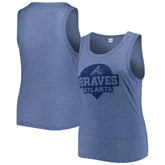 Atlanta Braves Soft as a Grape Women's Plus Size High Neck Tri-Blend Tank Top Sale