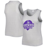 Colorado Rockies Soft as a Grape Women's Plus Size High Neck Tri-Blend Tank Top Lifestyle