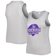 Colorado Rockies Soft as a Grape Women's Plus Size High Neck Tri-Blend Tank Top Lifestyle