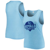 Kansas City Royals Soft as a Grape Women's Plus Size High Neck Tri-Blend Tank Top discount