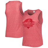 Los Angeles Angels Soft as a Grape Women's Plus Size High Neck Tri-Blend Tank Top for sale
