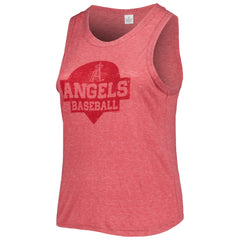 Los Angeles Angels Soft as a Grape Women's Plus Size High Neck Tri-Blend Tank Top for sale