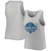 Miami Marlins Soft as a Grape Women's Plus Size High Neck Tri-Blend Tank Top On Sale