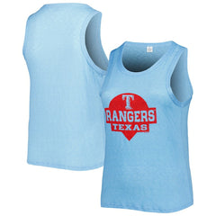 Texas Rangers Soft as a Grape Women's Plus Size High Neck Tri-Blend Tank Top for sale