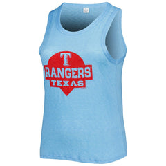 Texas Rangers Soft as a Grape Women's Plus Size High Neck Tri-Blend Tank Top for sale