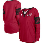 Arizona Cardinals New Era Women's Lace-Up Notch Neck Long Sleeve T-Shirt Cardinal - NFL