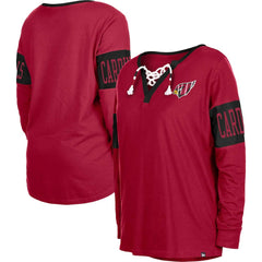 Arizona Cardinals New Era Women's Lace-Up Notch Neck Long Sleeve T-Shirt Cardinal - NFL