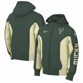 Nike - Milwaukee Bucks 2023/24 Authentic Showtime Full-Zip Hoodie - Hunter Green