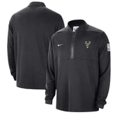 Nike - Milwaukee Bucks Authentic Performance Half-Zip Jacket - Black