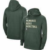 Nike - Milwaukee Bucks Unisex 2023/24 Performance Spotlight On-Court Practice Pullover Hoodie - Hunter Green