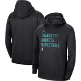 NBA - Charlotte Hornets Jordan Brand Unisex 2023/24 Performance Spotlight On-Court Practice Pullover Hoodie - Black