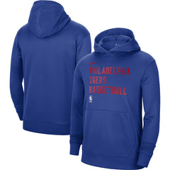 Nike - Philadelphia 76ers Unisex 2023/24 Performance Spotlight On-Court Practice Pullover Hoodie - Royal
