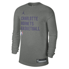 NBA - Charlotte Hornets Jordan Brand Unisex 2023/24 Legend On-Court Practice Long Sleeve T-Shirt - Heather Gray