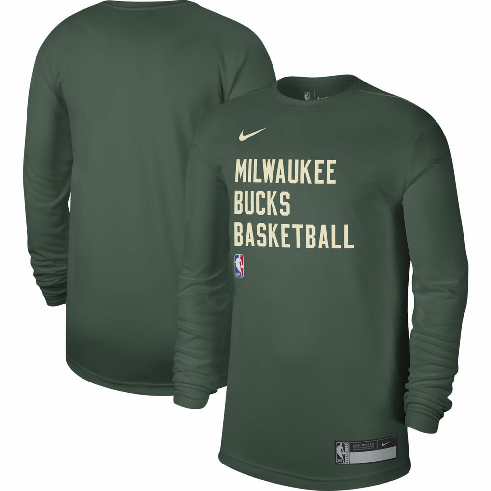 Nike - Milwaukee Bucks Unisex 2023/24 Legend On-Court Practice Long Sleeve T-Shirt - Hunter Green