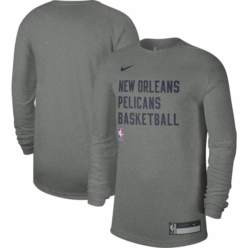 Nike - New Orleans Pelicans Unisex 2023/24 Legend On-Court Practice Long Sleeve T-Shirt - Heather Gray