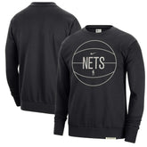 Nike - Brooklyn Nets 2023/24 Authentic Standard Issue Travel Performance Pullover Sweatshirt - Black