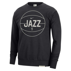 Nike - Utah Jazz 2023/24 Authentic Standard Issue Travel Performance Pullover Sweatshirt - Black